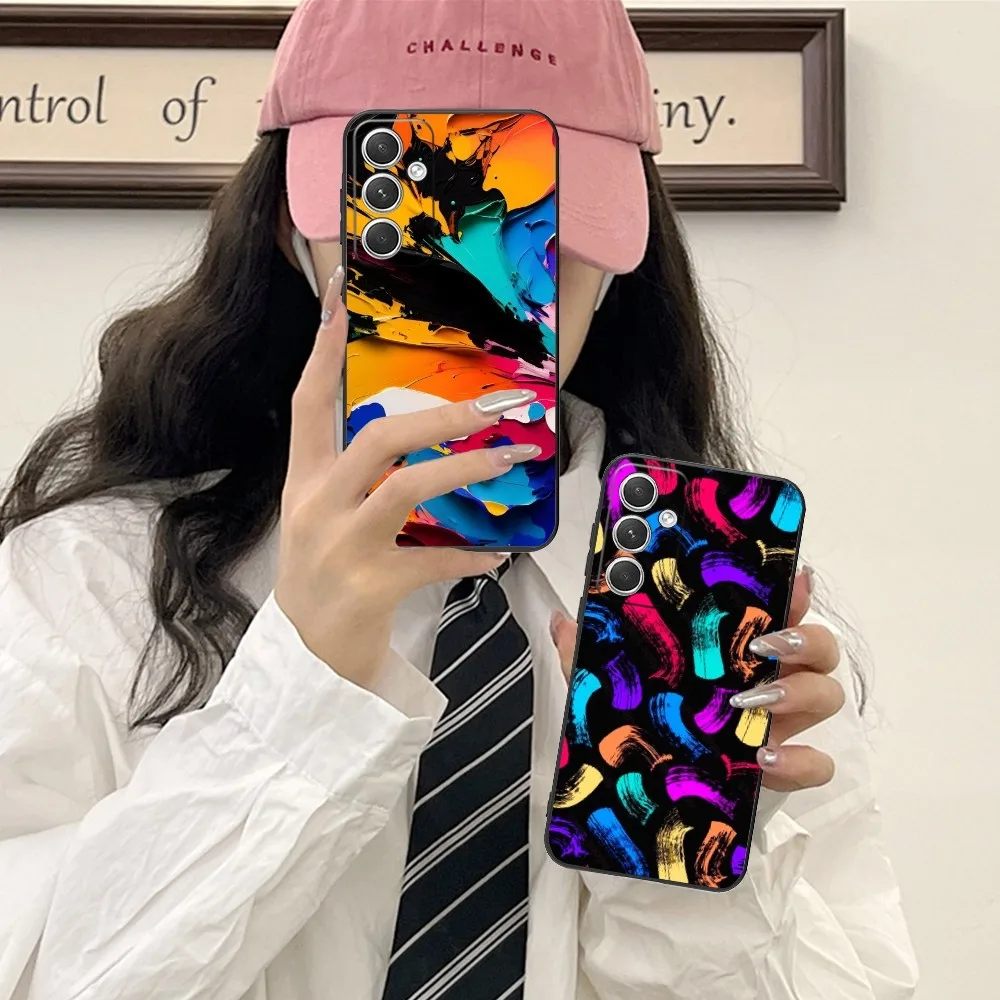 Abstract Graffiti Mobile Cell Phone Case For Samsung Galaxy S24 S23 S22 S21 S20 S10 S9 Plus Fe Ultra Lite Black Cover Funda