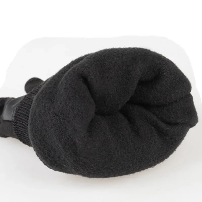 Winter warm Gloves Fingerless Convertible Thermal Mittens Gloves Windproof Polar Fleece Warm men women double-layer Flap Gloves 3