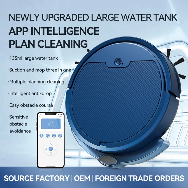 Smart Sweeping Robot APP Remote Auto Vacuum Cleaner with Water Tank Sweep and Wet Mopping Cleaning Mute Electric Floor Sweeper 2