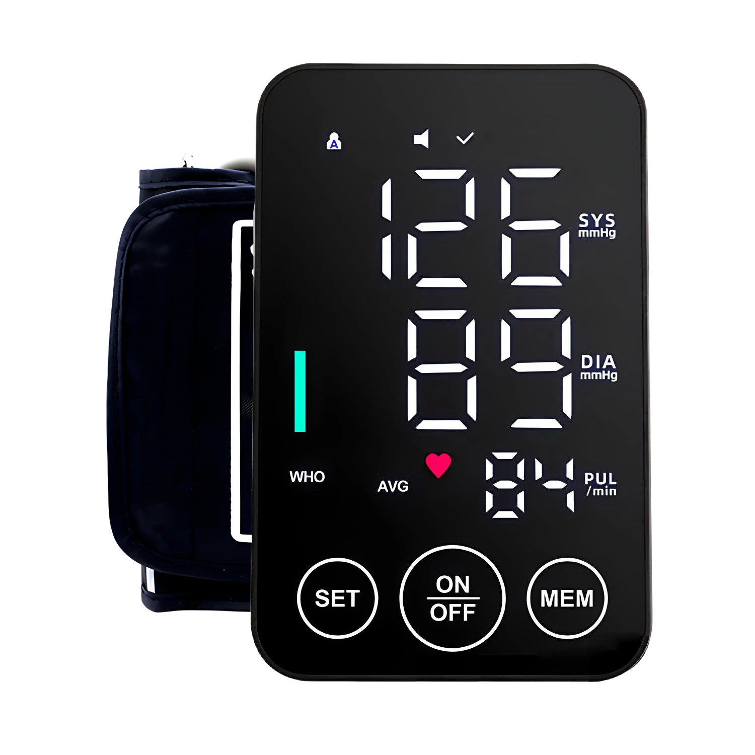 Upper Arm Digital Blood Pressure Monitor BP LED Tonometer Tensiometer Heart Rate Monitor 32 Cuff Sphygmomanometer