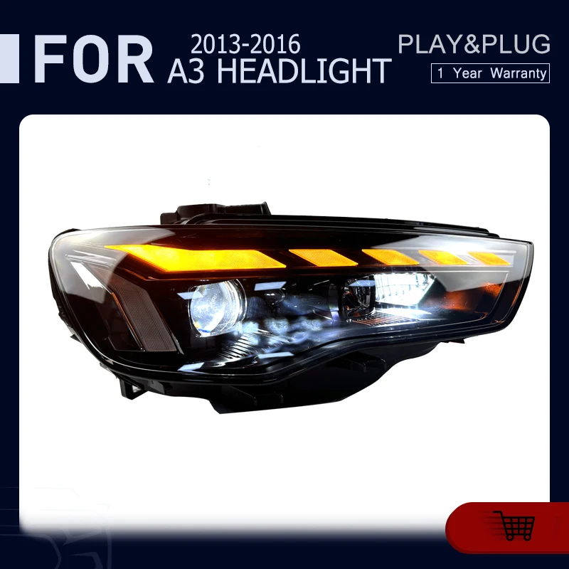 

Car Styling For Audi A3 8V Sedan Sportback 2013-2016 S3 Headlight RS3 ALL LED Blue Start Animation Function Automotive