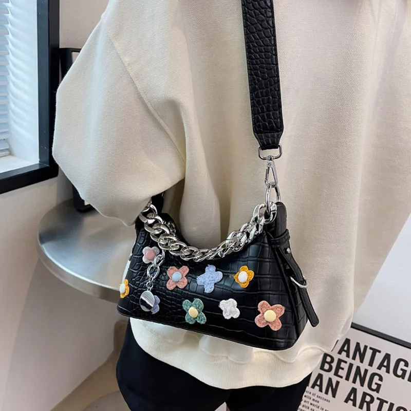 fashion shoulder bag for women leather Messenger Bag Flowers Bags for Girls Mini Coin Purse Beach Handbags