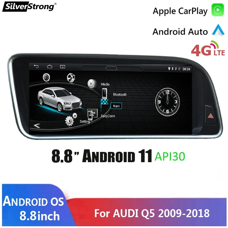 Schermo Wireless Carplay, Per Audi Q5 Android12, Tablet Gps Multimediale, Wifi 4G Sim Mmi 2G 3G
