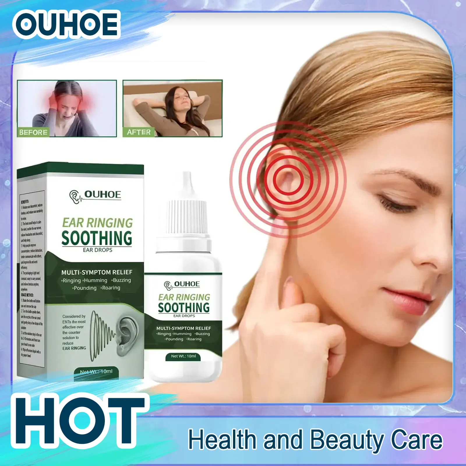 

Deafness Relief Drops Tinnitus Treatment Acute Otitis Earwax Cleaning Anti Infection Itching Earache Hearing Loss Cure Liquid