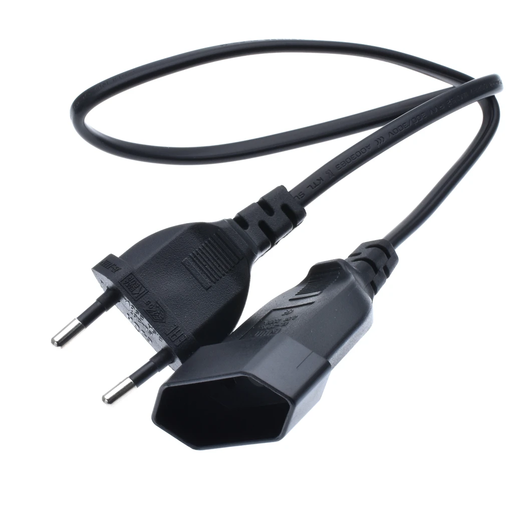Premium European 2-Prong Power Extension Cord – VDE Certified Copper Cable, Multiple Lengths Available