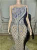 Charming Bright Crystal Dress Sexy Luxury Beaded Rhinestone Tulle Evening Dress Prom Party Dress Noble Wedding Wedding Dress 5