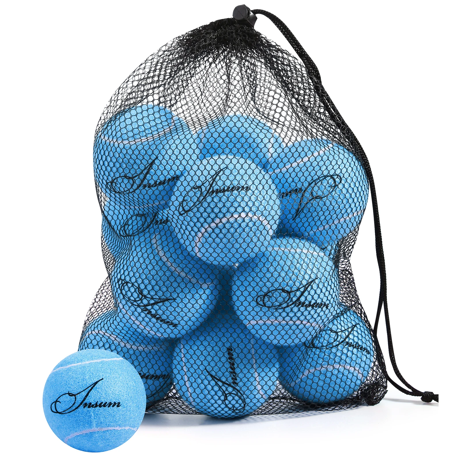 INSUM Pet Dog Tennis Ball 12pcs/Mesh Bag for Easy Carry Multiple Color Options Advanced Training for Beginner Practice Dog Toy