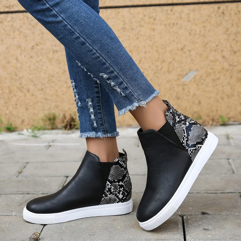 

Короткие ботинки, новинка 2022, модные Универсальные темпераментные повседневные Модные ботильоны, обувь в римском стиле, женские ботинки на танкетке, обувь для женщин