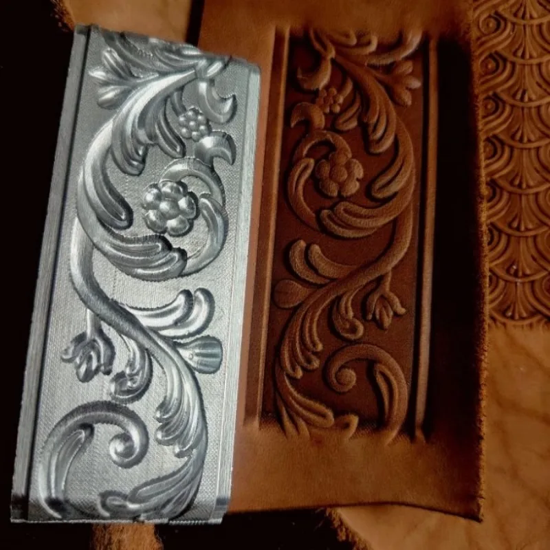 Rolled Vine Branch Pattern Belt Emboss Stamps: 독특한 가죽 가공에 활력을 불어넣으세요