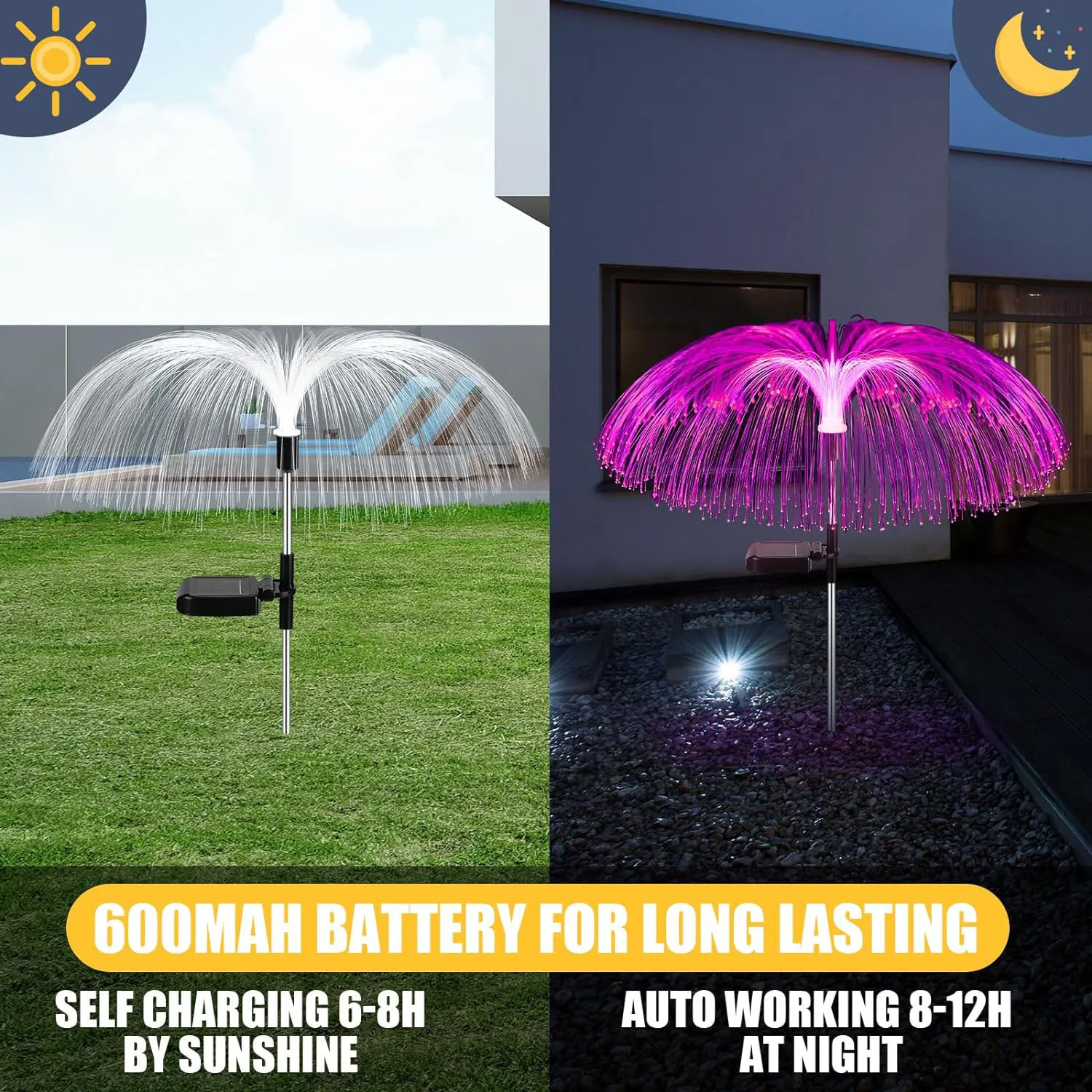 Solar Powered Jellyfish Lawn Light 7 Color Changing, solar lights