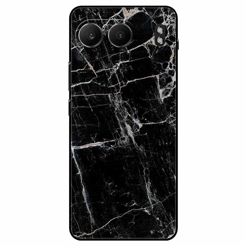 Elegant Black Marble TPU Soft Phone Cover - Fashionable Silicon Back Protector