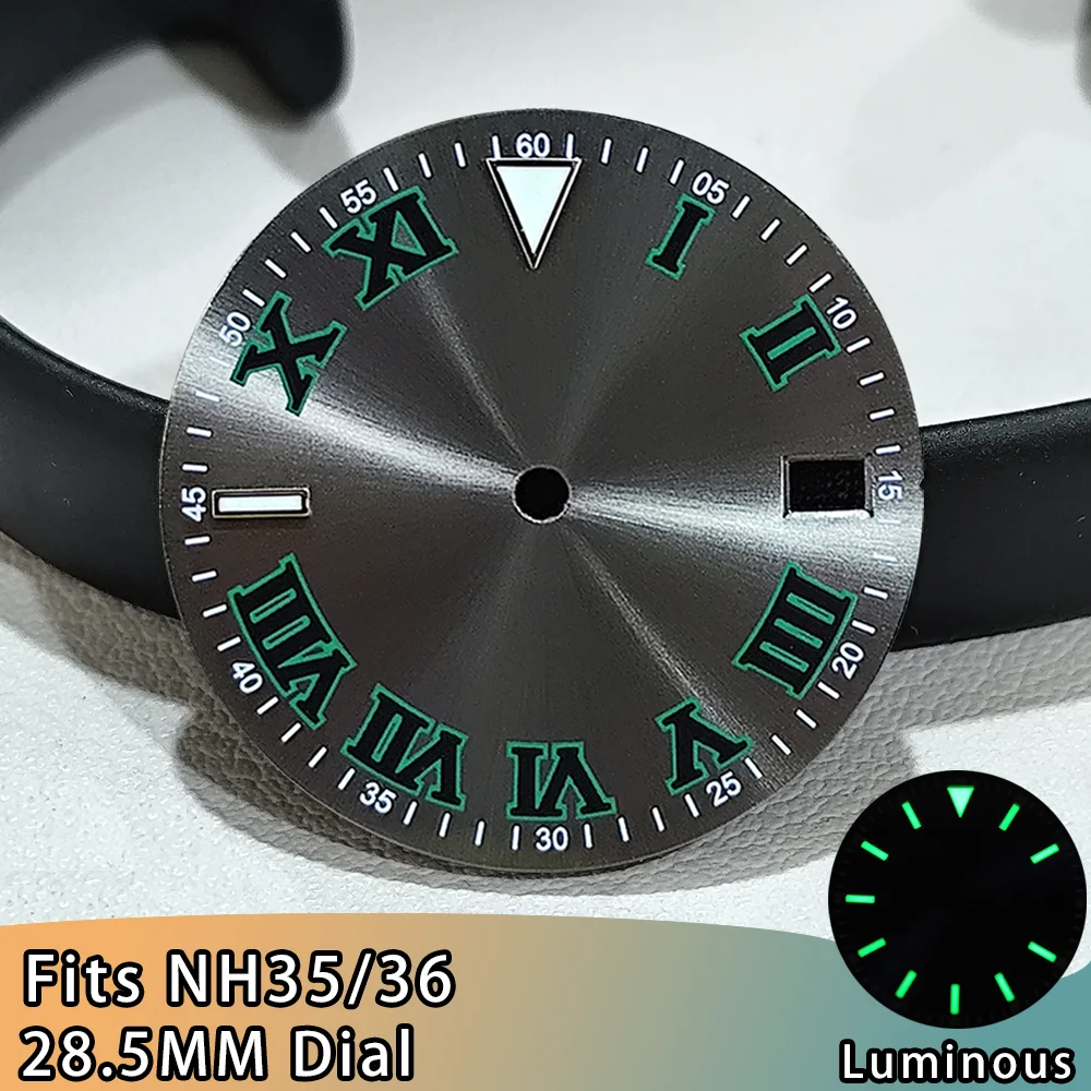 High-Quality 28.5mm Green Luminous Watch Dial