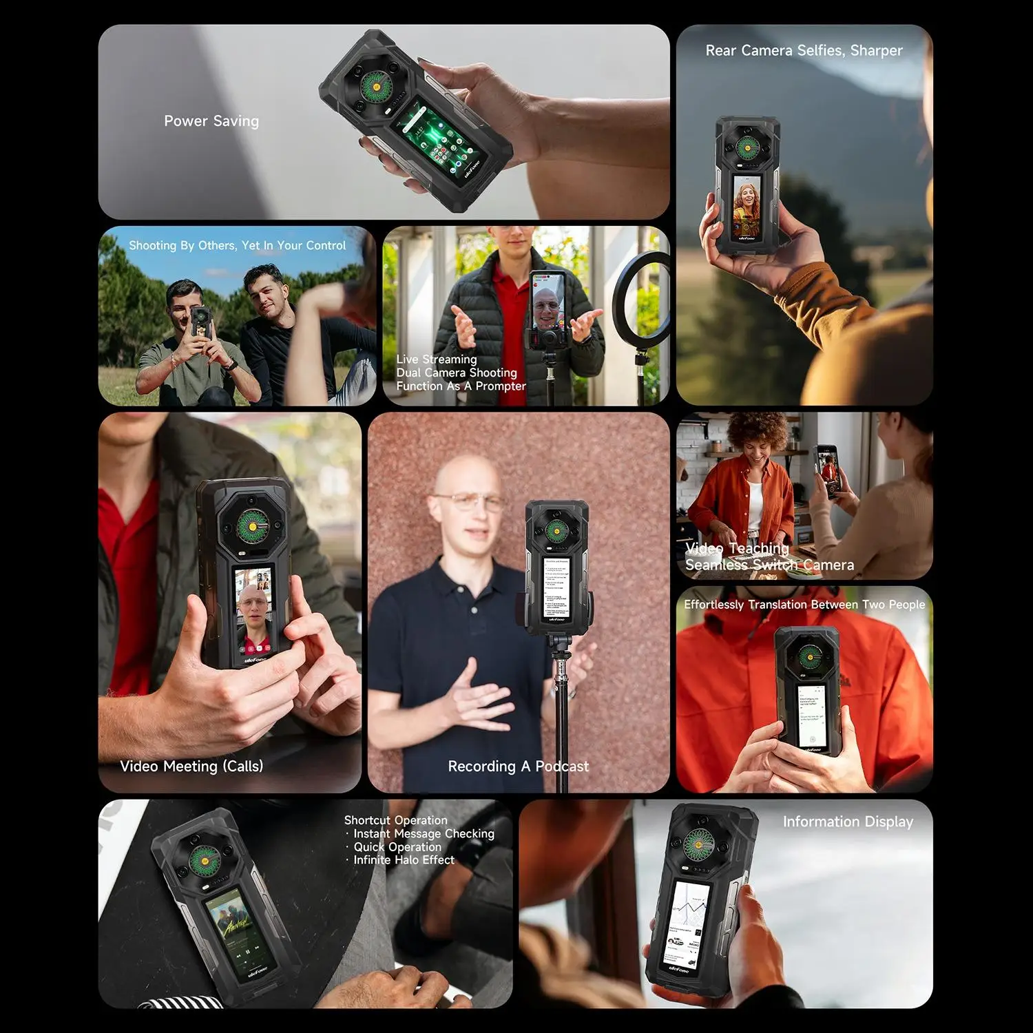 Ulefone Armor 33 Pro Rugged Phone 5G Dual Screen 6.95" 120Hz 16GB+512GB 25500mAh Battery 66W 64MP Night Vision NFC Smartphone