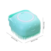1pcs Bathing Brush Soft Silicone Massager Shower Gel Bathing Brush Clean Tools Comb Hair Dog Cat Pet Cleaning Grooming Supplies 2