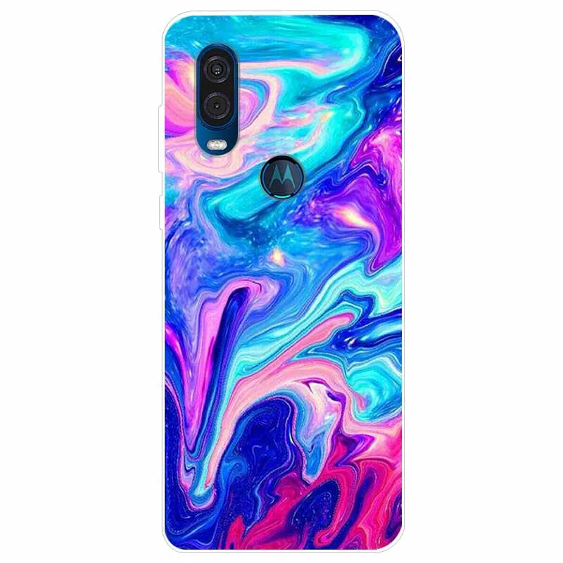 Elegant Marble Design Soft TPU Back Cover for Moto One Vision/Macro/Action