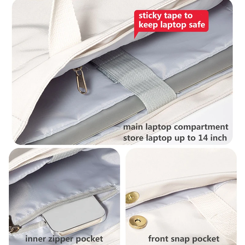 Bolsa de Lona para Laptop para Mulheres 14 Pasta Bolsas Notebook Macbook Air Pro Huawei Dell Asus Acer Xiaomi hp - Imagem 3