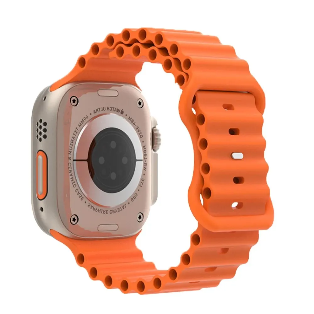 for Apple Watch Ultra 1 2 49mm Ocean Silicone Strap for iwatch Series 9 8 7 6 42mm 44mm 45mm 49mm Breathable Bracelet Wristband 3