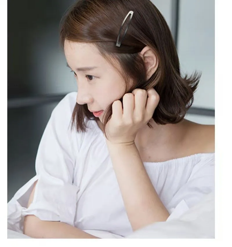 20개 블랙 대형 메탈 헤어 스냅 클립 롱 헤어 클립 여성 및 소녀용 헤어 액세서리