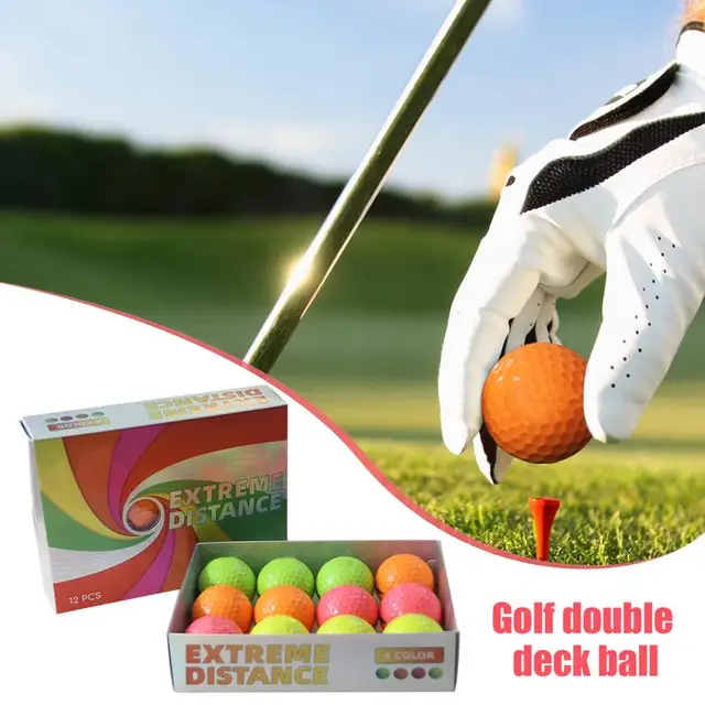 Golf Practice Balls 12X Double Deck Ball Golf Match Balls Professional Golf Balls Double Layer Golf Ball High Performance 2