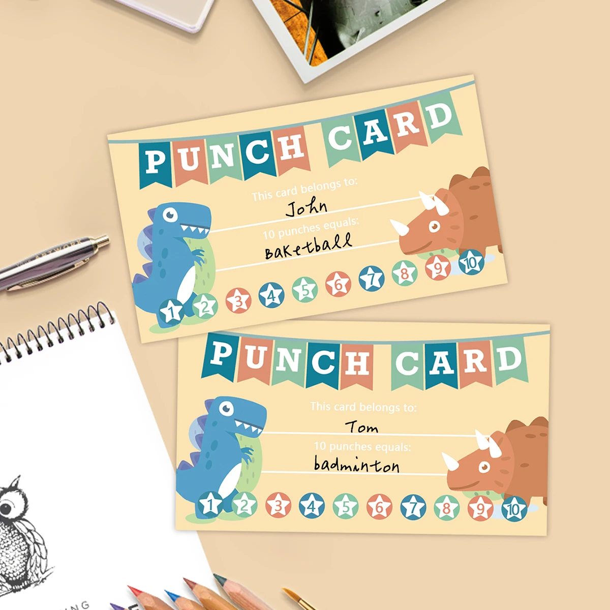 Custom Cards Mini Greeting Cards 50pcs Punch Cards My Reward Cards Classroom Student Home Behavior Incentive Decor Motivational Cute Cards Holiday Accessory