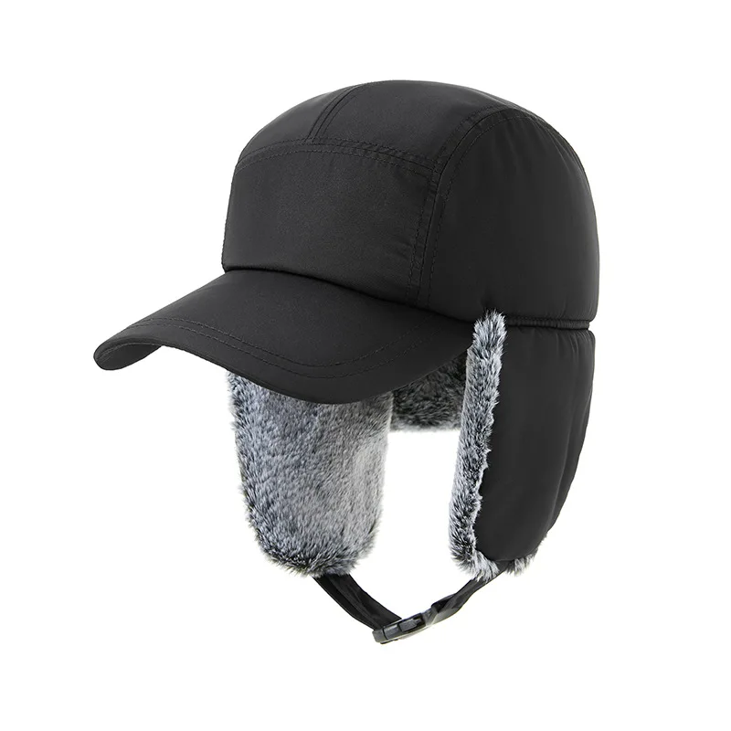 Men Winter Trapper Aviator Trooper Earflap Warm Russian Waterproof Ski Hat Bomber Cap Warm Ear Protectors Big Size Baseball Hats winter hat earflap hat