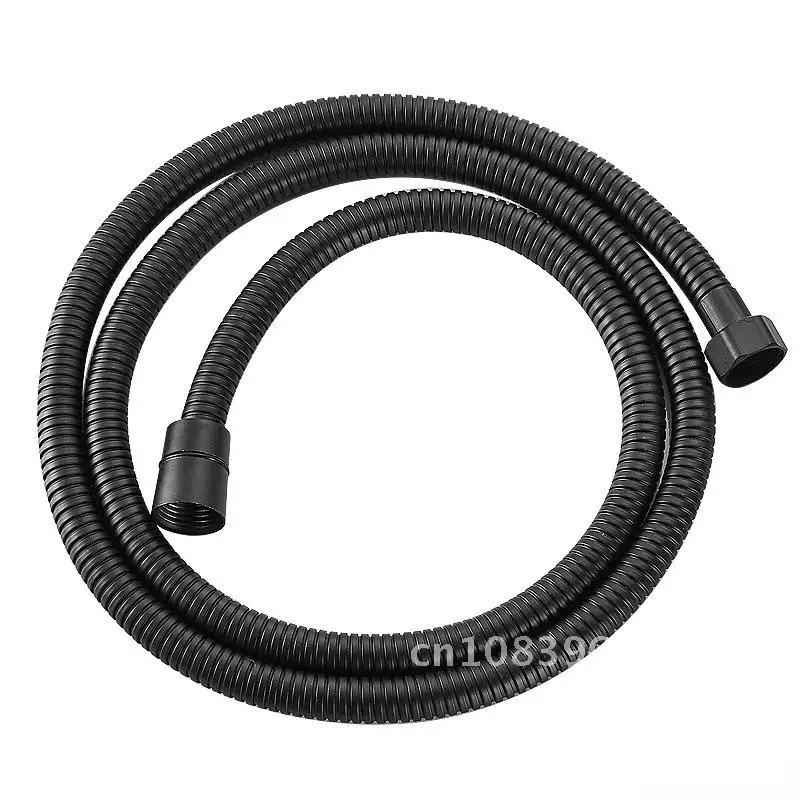 

150cm 200cm Black Stainless Steel Flexible Hose Plumbing Explosion-proof Shower Tube Bathroom Faucet Silver Pipe 1/2