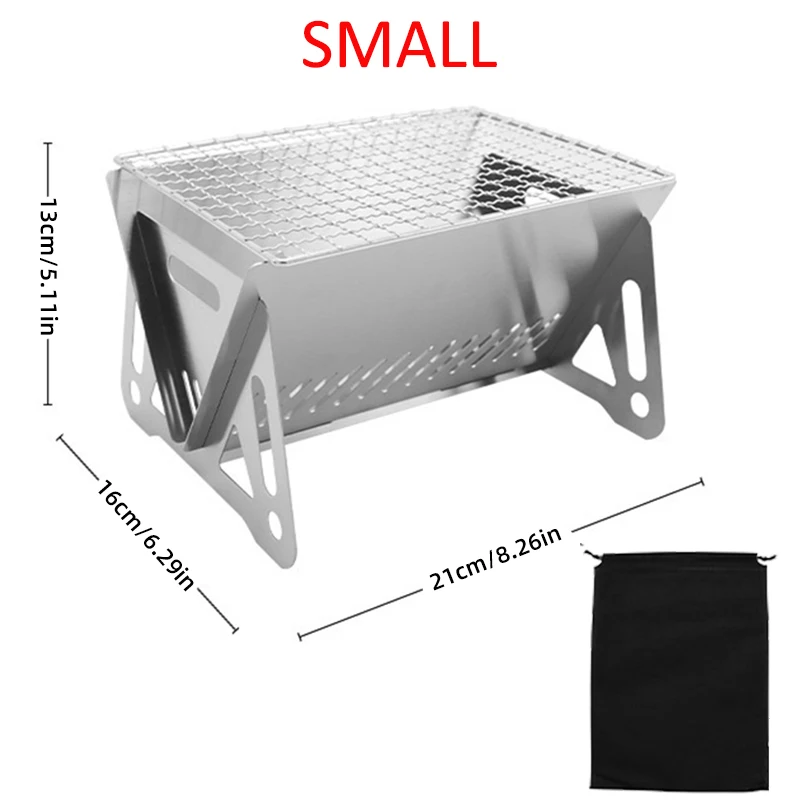 Portable Folding Barbecue Grill Heating Stoves Multifunction Camping BBQ Grill Rack Net Firewood Stove Stainless steel BBQ barbecue charcoal stove barbecue stove barbecue grill barbecue electric stove