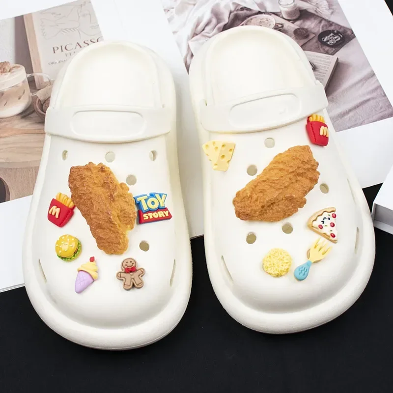 Food Chicken Wing Coke Croc Charms Designer DIY Simulation Fries Popcorn  Shoes Decaration Jibb for Croc Clogs Kids Boys Girls