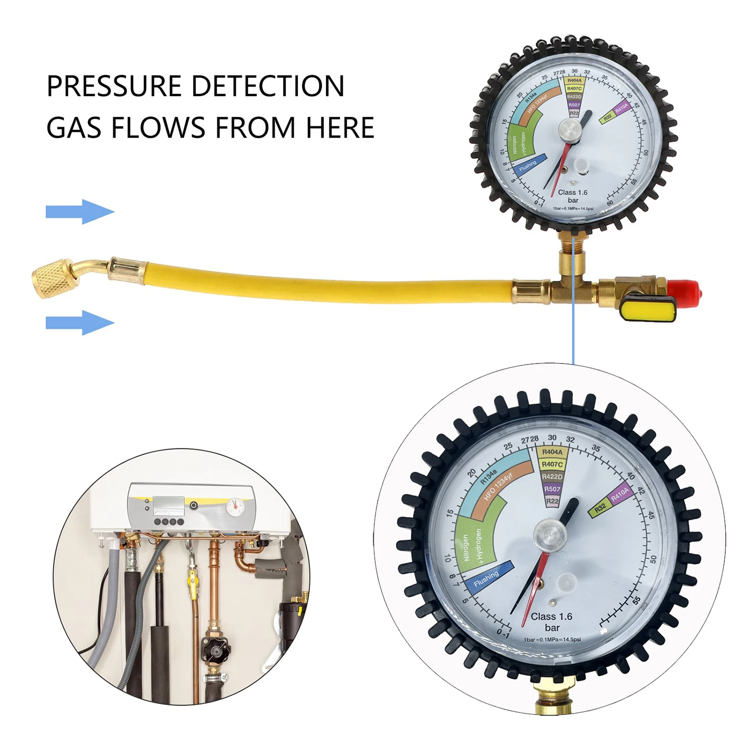 질소 압력 측정 장비 - HVAC 시스템용 게이지 테스터, 가정용 자동차 에어컨 냉각 테스트 테이블 도구
