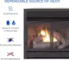 No Exhaust Fireplace Inserted Remote Control 6 Fire Log Natural Gas Liquid Propane 32,000 BTU Heated To 1500 Square Feet Black 3