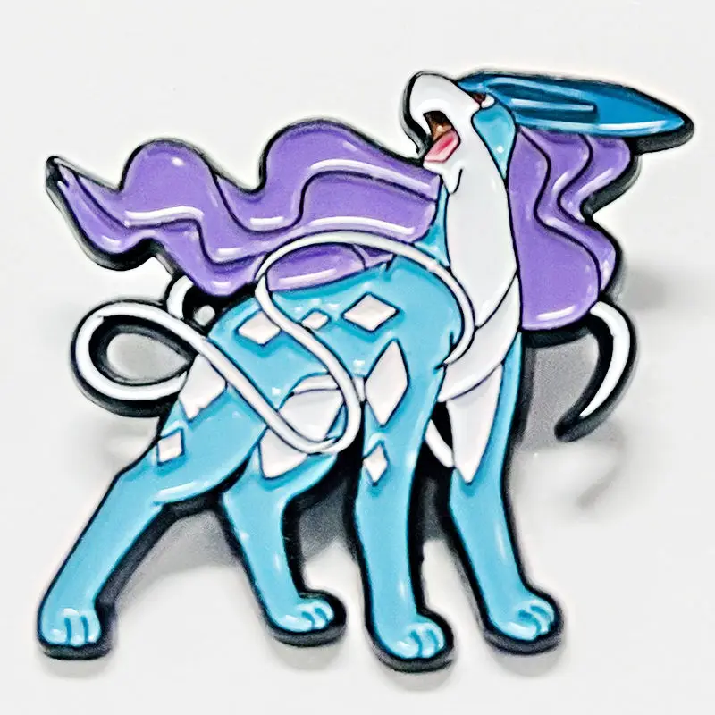 

Anime Figures Pokemon Badges Suicune Brooch Cartoon Badge Fashion Cute Elf Metal Pin Schoolbag Decoration Jewelry Kid Gifts Toys