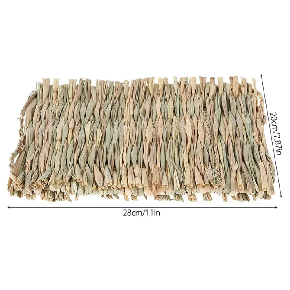 Grass Mat Bunny Pet Rabbit Waving Hay Mat Natural Straw Bedding Cage Small Size Animals Pet House