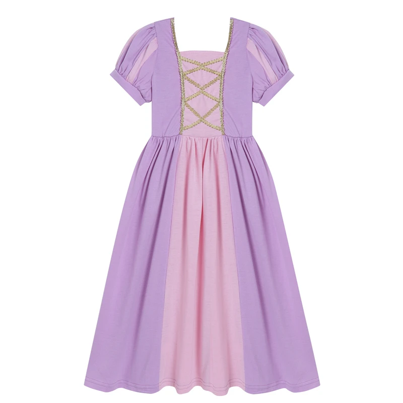 Girls Knitted Princess Dress Aurora Belle Cinderella Snow White Rapunzel Kids Party Gown Cosplay Costume girls dress princess costume kids clothes