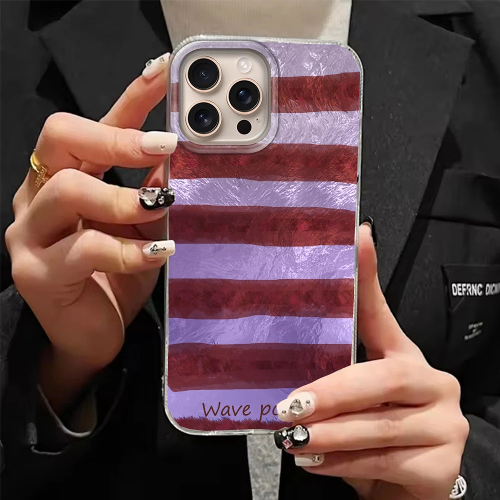 Color Striped Minimalist Couple Phone Case Cover