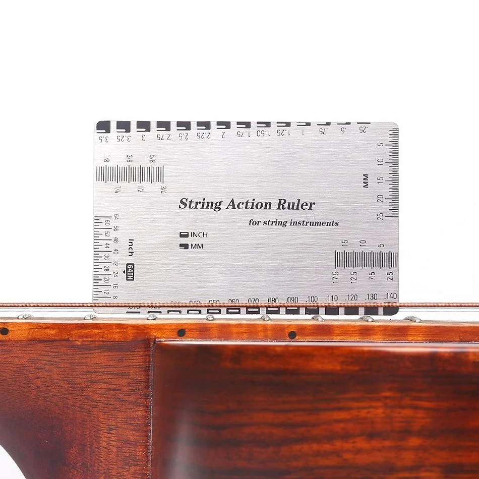 Guitar String Measuring Ruler Made of Metal Tool For Electric Bass Acoustic Guitar Gearlly