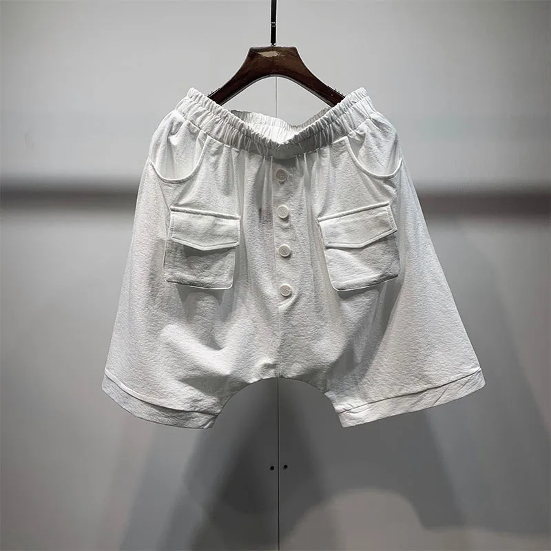 

Мужские мешковатые шорты, новые летние темные Простые повседневные женские шорты с несколькими карманами в стиле Харадзюку