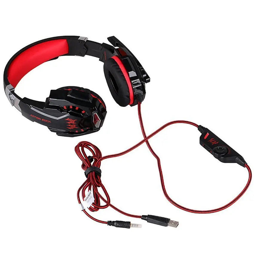 Gaming Headset Gamer Stereo Headphone With Microphone Mic Led Game for PC Computer PS4 KOTION EACH G2000 G1000 G4000 G9000 G2600 wired earphones wired headphones