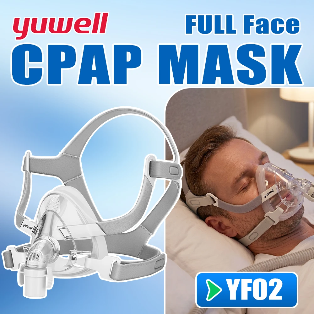 YuWell YF-02 Maska Cpap z nakryciem głowy Pełna maska Auto CPAP APAP BIPAP do medycznego aparatu oddechowego Bezdech senny Przeciw chrapaniu
