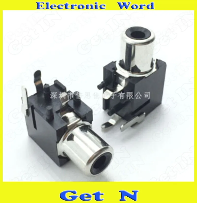 

200pcs AV1-8.4-9A AV/RCA Convert Socket Jacks 2X RCA Audio Video AV Female PCB Ports Black