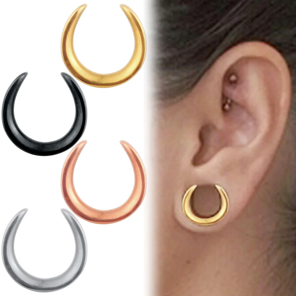 

Giga 2PCS Saddle Stretchers Ear Tunnels Plugs 316L Stainless Steel Fashion Ear Gauges Piercing Body Jewelry For Women