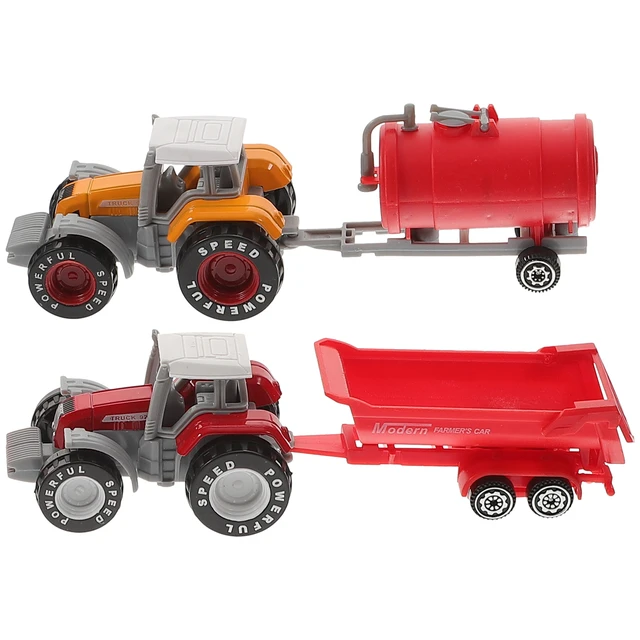 2 adet bebek araba oyuncak çiftlik sepeti kamyon modeli çocuklar araç  yürüyor traktör oyuncaklar çocuk plastik mühendislik - AliExpress