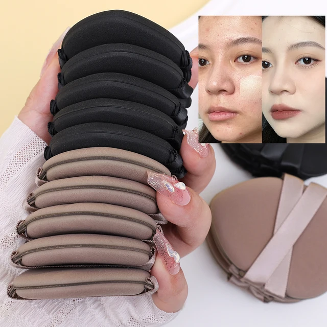 1-10pcs Thickened Double Ribbon Powder Puff Concealer Foundation Cosmetics Sponge Puff Wet Dry Use Soft Powder Puffs Makeup Tool