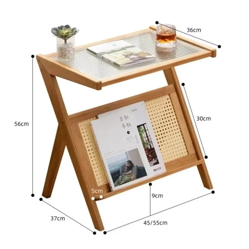 Mobile Side Table Foldable Coffee Table Bamboo Tea Bedroom Large Capacity Bed Side Save Space Living Room Furniture