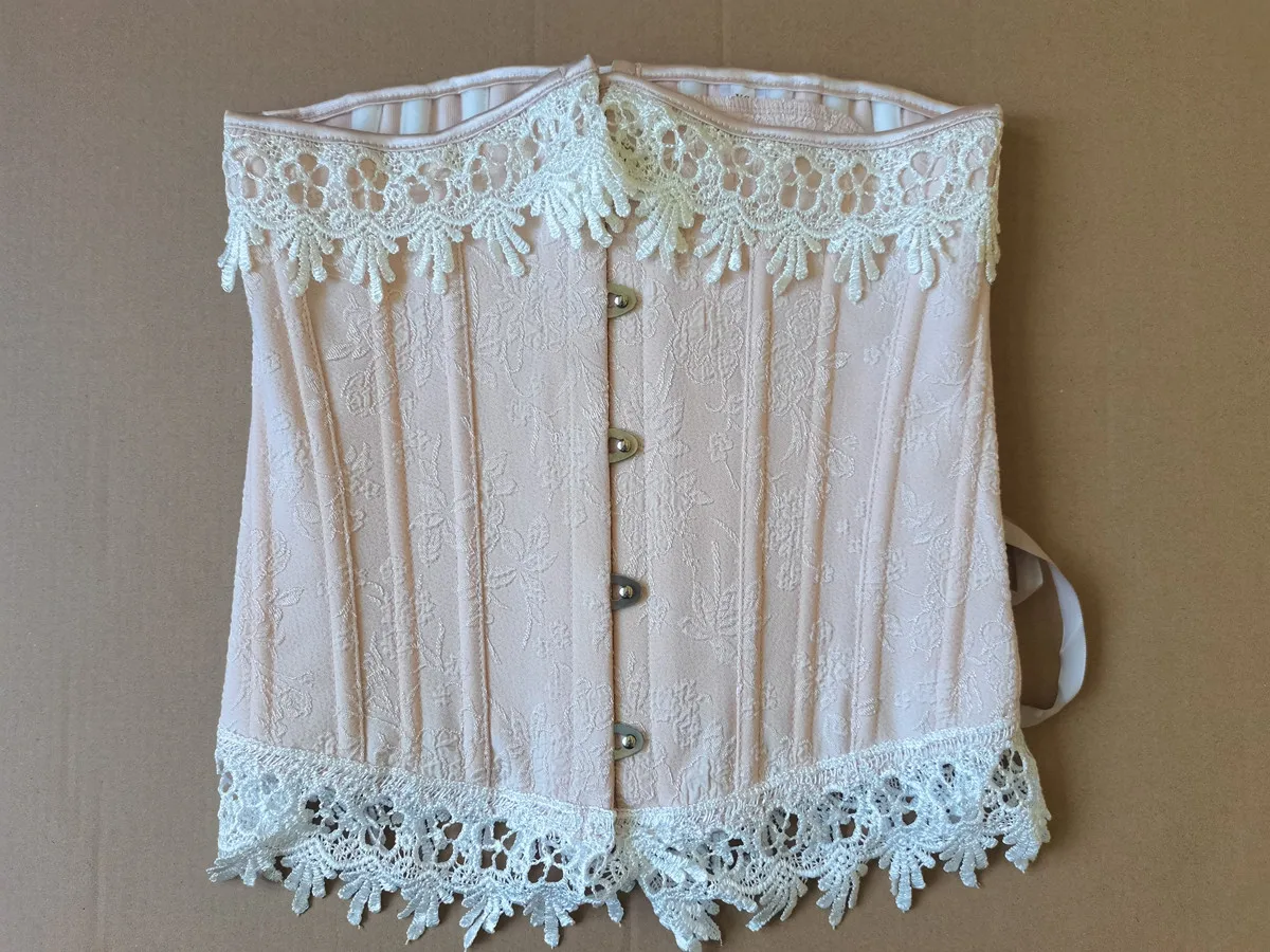 XXXS Size Women Gothic Sexy Satin Underbust Corset Bustier Waist Cincher Slimming Body Shaper Corselete Lingerie  Party Clubwear