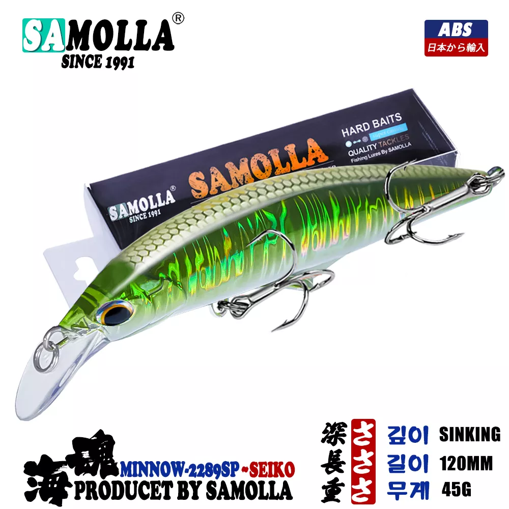 Leurre minnow coulant 120mm 45g pour bar et brochet - appât artificiel mer et eau douce pêche