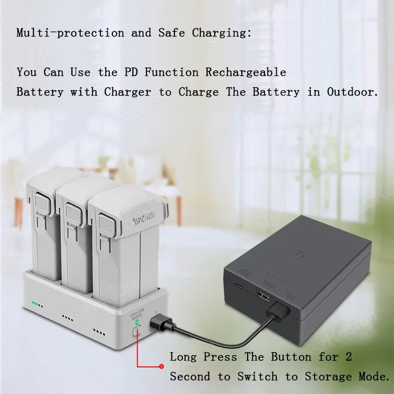 3-Way Battery Charger for DJI Mini 4/Mini 4 pro/Mini 3/Mini3 Pro drone battery charger