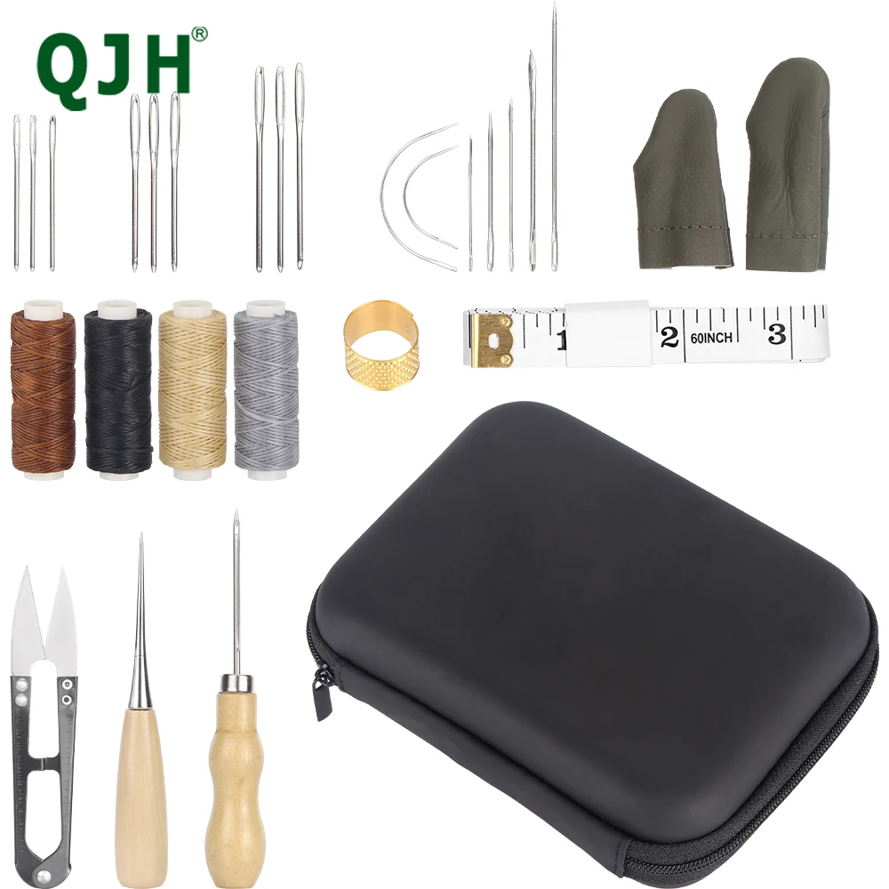 Leather Waxed Thread Stitching Needles Sewing Tools Kit for Tent