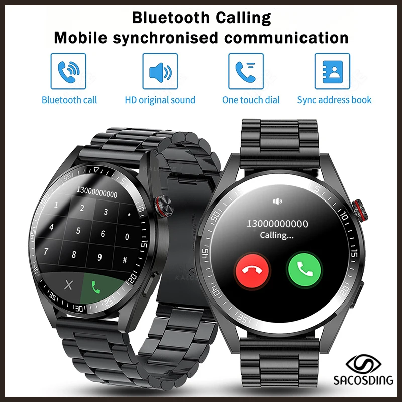 SACOSDING Ʈ ġ  ȭ 454*454 AMOLED ũ  Ʈ ġ es  ڵ  8 ⰡƮ   Smartwatch