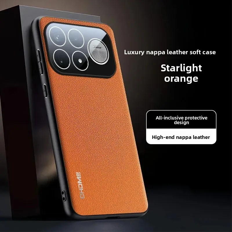 Premium PU Leather Skin Shockproof Protective Back Cover with Camera Lens Film