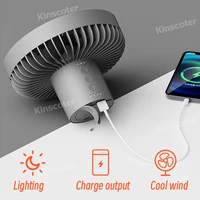 10000mAh 4000mAh Camping Fan Rechargeable Desktop Portable Circulator Wireless Ceiling Electric Fan with Power Bank LED Lighting 4